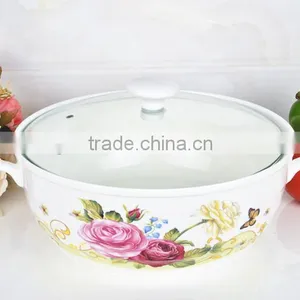 Microwave Porcelain Pot With Glass Lid thumbnail-4