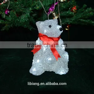 Battery Operated Acrylic Bear Lighting Button White LED Christmas Lights thumbnail-1