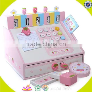 Wholesale Baby Pink Wooden Cash Register, Elegant Kids Wooden Cash Register, Popular Children Wooden Cash Register W10A035 thumbnail-1