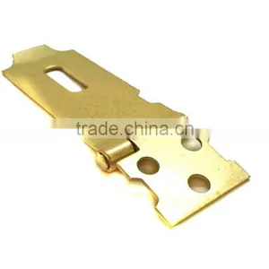 2-5/8" Safety Hasp With Loose Staple Brass Plated, Door Hasp, Steel Hasp Staple Set thumbnail-4