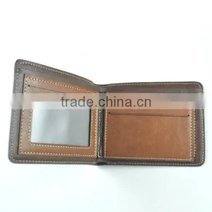 2015 Most Popular Zipper Coin Pocket Mens Leather Wallet thumbnail-4