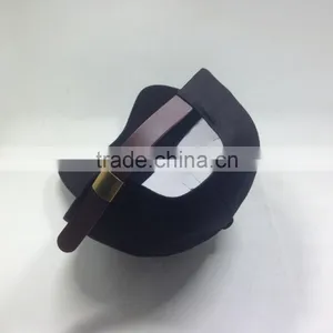 Brown Leather Strap Dad Cap With White Embroidery Logo thumbnail-4