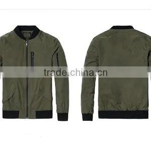 Polycotton Mens Jacket With Sleeve Zipper Fashion Varsity Jacket Plain Baseball Jacket thumbnail-5