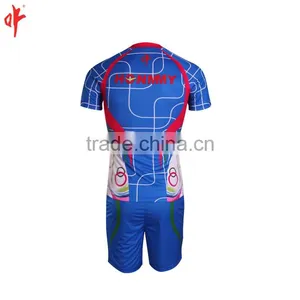 Cyan Split Collar Sublimation Rugby Jerseys,Electronic Lines Training Club Singlet, thumbnail-2