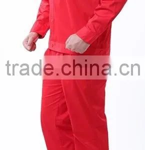 Red 100%cotton Flame Retardant Waterproof Oil Repellent Trousers Workwear Uniform thumbnail-3