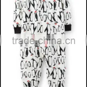 TinaLuLing Wholesale Boys Penguin Cartoon Winter One Piece Jumpsuits Pajamas With Feet thumbnail-1
