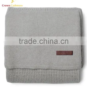 100% Kids Cashmere Knitted Wholesale Baby Throw Blankets thumbnail-5