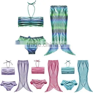 S64836A Cute Girls Kids 3pcs Mermaid Tail Swimwear thumbnail-1