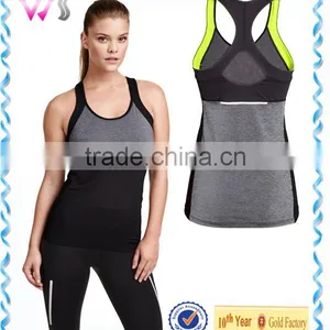OEM Nylon Lycra Women Workout Tank Tops Sexy Fitness Yoga Vest Wholesale thumbnail-1