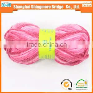 China Fancy Yarn Supplier Cheapest Wholesale 50% Acrylic 50% Polyester Yarn, Long Space Dyed Chunky Acrylic Yarn thumbnail-1