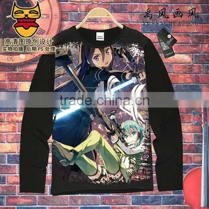 Sword Art Online QMilch Unisex Costume Long Sleeves Cartoon Anime T Shirt S-XXXL thumbnail-1