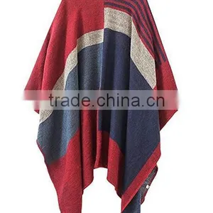 Women Cashmere Oversized Blanket Poncho Cape Shawl Long Cardigan Women Winter Coat thumbnail-2