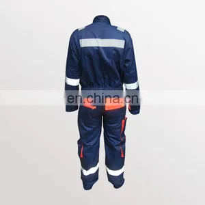 EN340 100% Cotton OEM Customized Fire Retardant Multi-pocket Reflective Coverall thumbnail-3