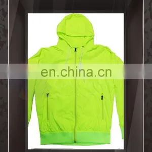 OEM Design Hot Sales Outdoor Waterproof Zip Logo Safety Green Printing Men Wind Jacket thumbnail-1