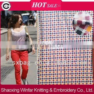 Checked Design Knitting Printed Rayon Nylon Spandex Fabric for Garment thumbnail-1