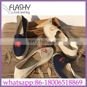 Wholesale New Arrival Women Canvas Shoes Casual Flat Espadrilles thumbnail-2
