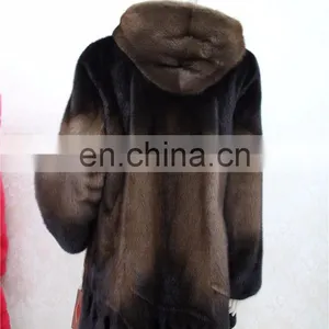 Luxury New Fashion Long Mink Fur Parka Real Mink Fur Coat thumbnail-4