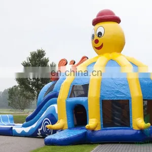 HI PVC Giant Kids Long Water Slide, Octopus Inflatable Castle Jumping Slide for Sale thumbnail-3