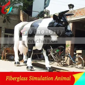 Attractive Outdoor Playground Fiberglass Cows Statue thumbnail-5