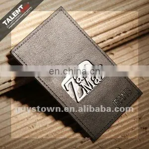 Custom Embossed Jeans Genuine Leather Tag With Brand Name Logo thumbnail-1