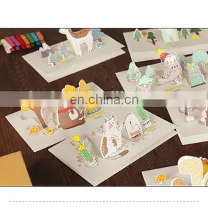 Cartoon Lion Greeting Cards With Envelopes Thankgiving 3d Greeting Card for Kids thumbnail-2