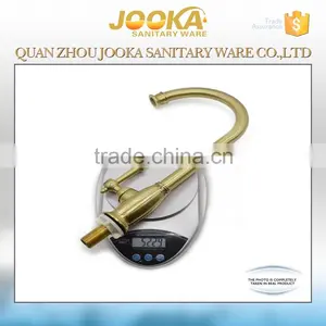 Classic Gold Plated Crown Long Hose Single Hole Cold Water Kitchen Tap thumbnail-5