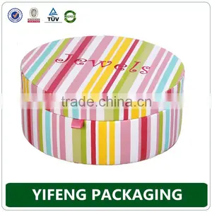 Small Round Rigid Cardboard Paper Storage Sock Gift Box thumbnail-2