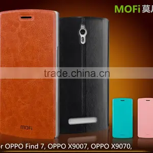 MOFi Case Celular Leather Housing for OPPO Find 7, Phone Handset Coque Flip Back Cover for OPPO X9007 thumbnail-1