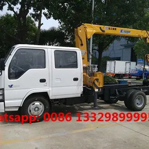 HOT SALE! ISUZU Brand Double Cabs 4*2 LHD120hp Diesel 2T Cargo Truck With Crane thumbnail-4