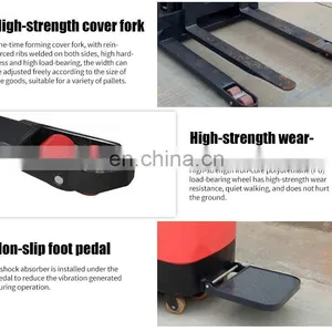 Top 5 Brand 2000kg Adjustable Forks Portable Electric Forklift Price Electric Stacker Hand Pallet thumbnail-5
