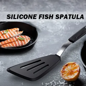 Kitchen Accessories Home and Kitchen Cookware Sets Heat Resistant Rubber Kitchen Spatula - Ideal for Fish, Eggs Turner thumbnail-5
