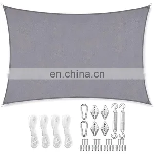 Waterproof Rectangle Sun Shade Sail Canopy Awning Shelter Fabric Canvas thumbnail-1