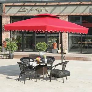 Wrench Umbrella, Wine Red, Dark Green, Outdoor Sunshade Umbrella, Courtyard Umbrella, Square Roman Umbrella, Outdoor Large Umbrella, Garden Pavilion Umbrella thumbnail-2