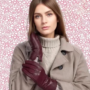 High Quality Leather Gloves Wholesale Fashion Women Winter Gloves and Mittens thumbnail-2