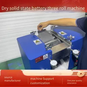 Internal Heating Electric Horizontal Three-roller Pair-roller Machine, Differential Roller Press for Solid-state Dry Battery Material Preparation in the Laboratory thumbnail-1