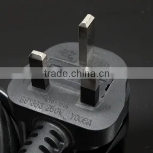 Good After-sales Service British UK Mains Male Plug to IEC C5 Female Socket/3 Prong Mickey Mouse Power Cable 13A (amp) 2m thumbnail-1