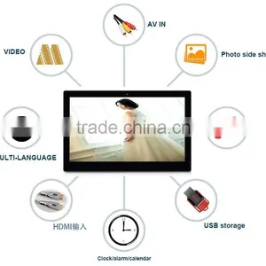 14 Inch Digital Photo Frame Widescreen IPS Panel 1600*900 16:9,photo , Music Video Playback, Full HD,AV In, VESA for Hanging thumbnail-2
