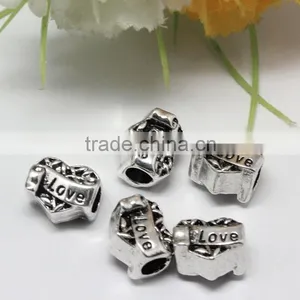 Wholesale Pdora Heart Shape Hole Beads Accessories, Lead Free Nickle Free Zinc Alloy Large Hole Beads thumbnail-5