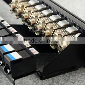 19" Fiber Optic Patch Panel Shielded 24 Port Cate6A Patch Panel thumbnail-3