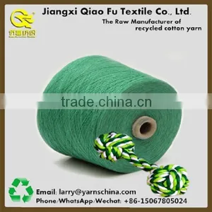 Open End Carded Recycled Cotton Polyester Yarn for Making Hand Made Colorful Pet Rope Ball Toys thumbnail-3