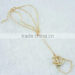 Electroplating Metal Simple Slave Chain Hand Harness Bracelet Ring Jewelry thumbnail-4