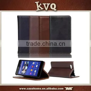 Book Style Dark Color PU Leather Case for Sony Xperia Z5 Mini With Card Holder thumbnail-2