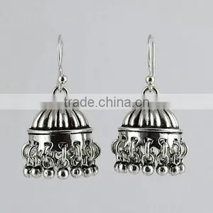 Oxidized Jhumka !! 925 Sterling Silver Earring, 925 Stamped Silver Jewelry, Buy Silver Jewelry thumbnail-1