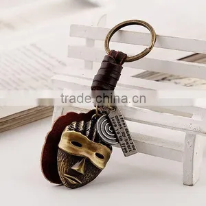 Factory Direcet Sale Exaggrate Punk Mask Pendant Keychain Real Leather Keychain thumbnail-5