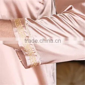 Wholesale Luxury Sexy 100% Silk Long Satin Sleepwear thumbnail-3