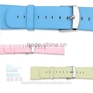 Cheap Colorful PU Leather Watch Band Wrist Strap Bracelet Without Metal Buckle For 42MM Apple Watch MT-3588 thumbnail-2