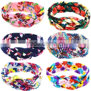 Fashion Baby Floral Headband Infant Headband Toddler Turban Headband Cotton Kids Knotted Headband Wh-1751 thumbnail-1