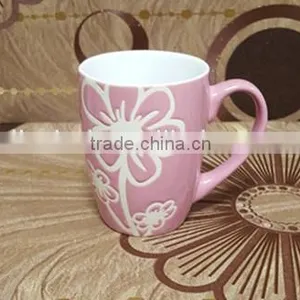 Fancy Red Flower Glazed Ceramic Microwavable Cups and Mugs thumbnail-6