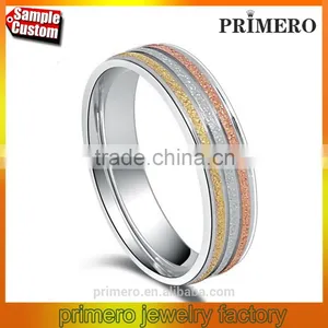 5MM Width Matte 3 Color Ring For Women Girls Gift With Korean Style Fashion Gold Designs Jewelry thumbnail-1