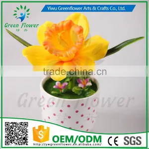 2016 Wholesale Multicolor Latex Artificial PU Flowers Narcissus Bonsai Real Touch Bouquet Wedding Bridal Decor Display Flower thumbnail-1